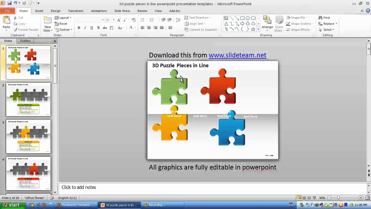 Как сделать пазл в презентации