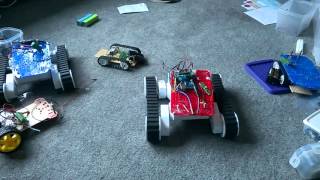 Arduino controlled robot with RF receiver and transmitter.