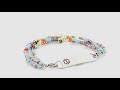 Multi Color Stretch Bead Bracelet with Medical Tag