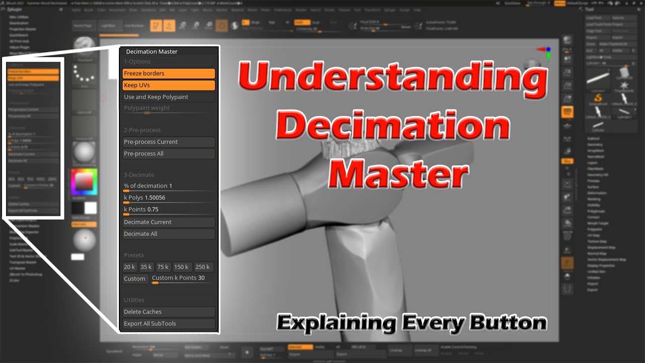 how to decimate in zbrush core