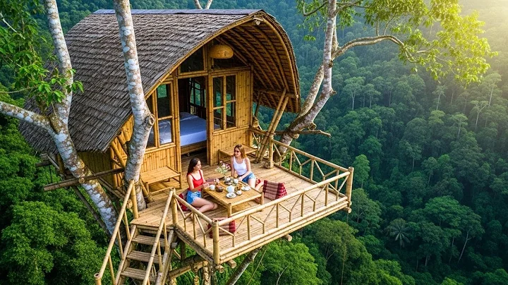 200 Days Survival Alone In Forest - Two Sisters Built a Treehouse