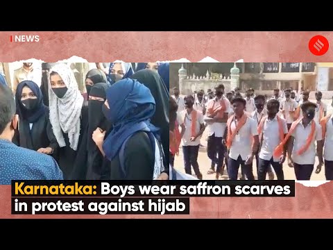 Karnataka Hijab Row Escalates: Boys Wear Saffron Scarves To College In Protest