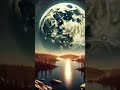Moon as seen from Earth, featuring a serene landscape and a beautifully detailed night sky.