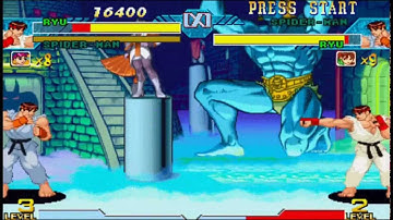 Marvel vs Capcom Clash of Super Heroes Ryu and Spider-Man