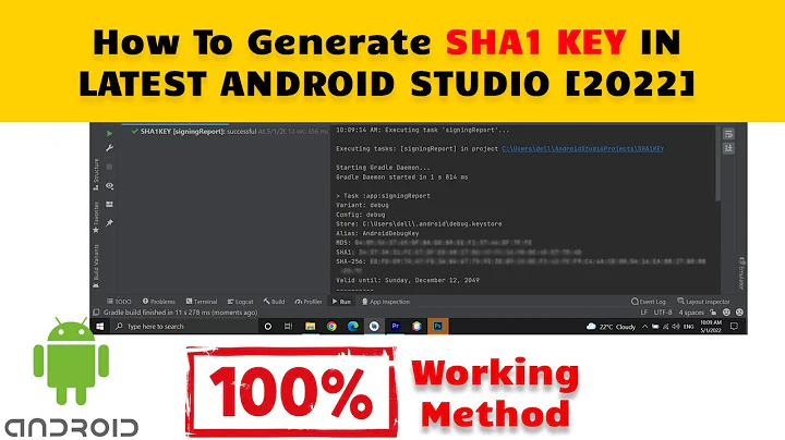 How To Generate SHA1 Key In Latest Android Studio Tutorial | SHA1 Finger Print Certificate [2022]