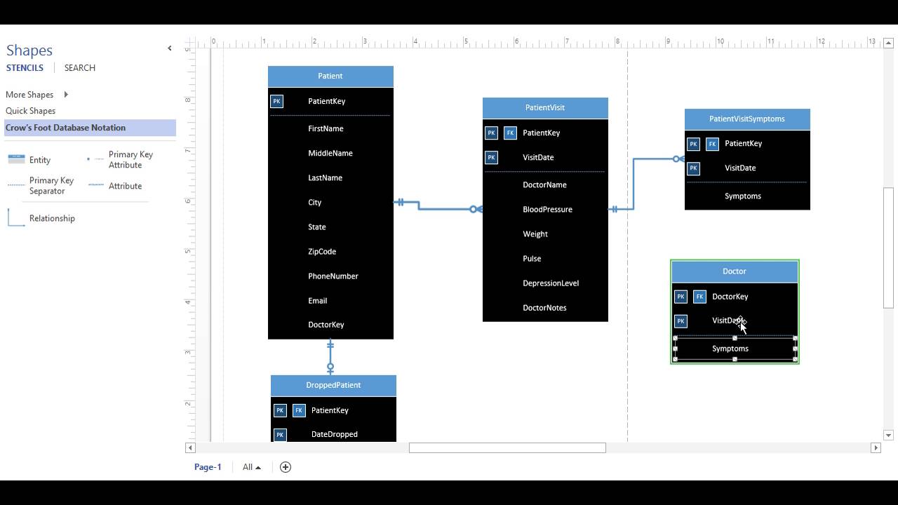 Create An Erd In Ms Visio Lab 4 1 Youtube