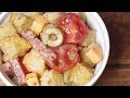 How To Make Cheese &amp; Salami Tossed Bread &amp; Tomato Salad - Recipe