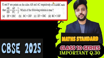 E and F are points on the sides AB and AC respectively of a triangle ABC such that (AE)/(EB) = (AF)/