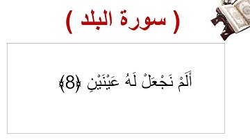 سورة البلد الأية 8