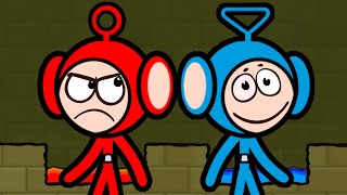 картинка: Приключения ОГОНЬ и ВОДА в храме МАГА #6. Мультик ИГРА Fire & Water Stickman Animation Parkourour