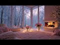 Winter Wind and Crackling Fireplace Sounds ❄️ Snowy Night ASMR for Deep Sleep | 3 Hours