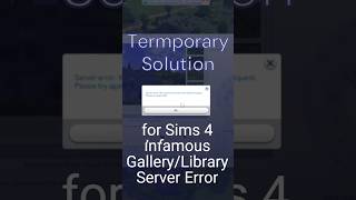 Fixing Sims 4 Gallery Library Server Error #shorts
