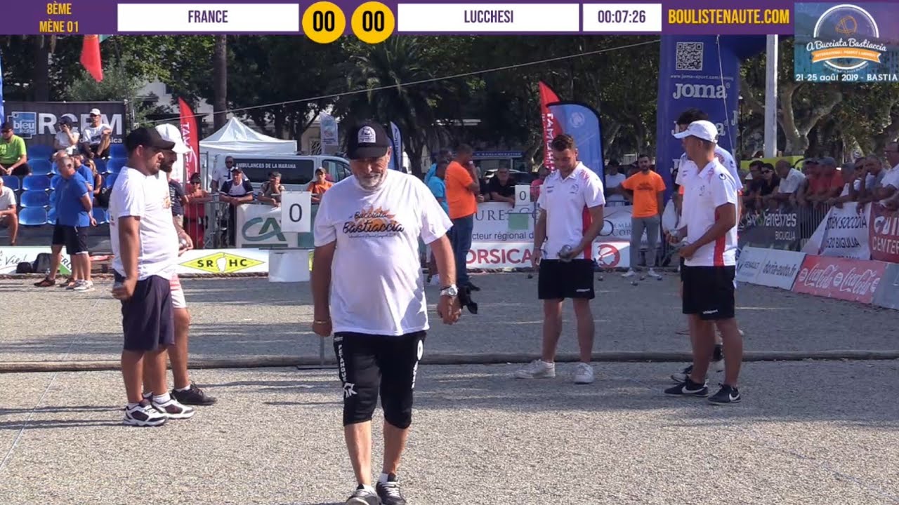 Miniature : Huitième FRANCE vs LUCCHESI et fin d'ITALIE vs LACROIX International à pétanque de Bastia août 2019