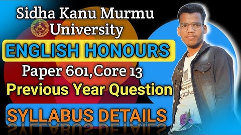 Skmu semester 6 English Honours Syllabus Details// English Honours Semester 6 Syllabus