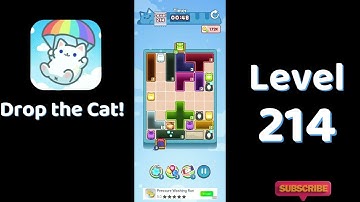 🎮 Drop the Cat! Level 214 Walkthrough | Fun Candy Puzzle Challenge 🐱