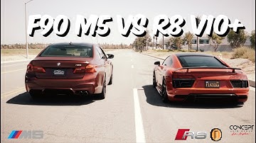 FRESHKICKS R8 V10+ vs F90 M5 - DRAG/ROLL RACE -