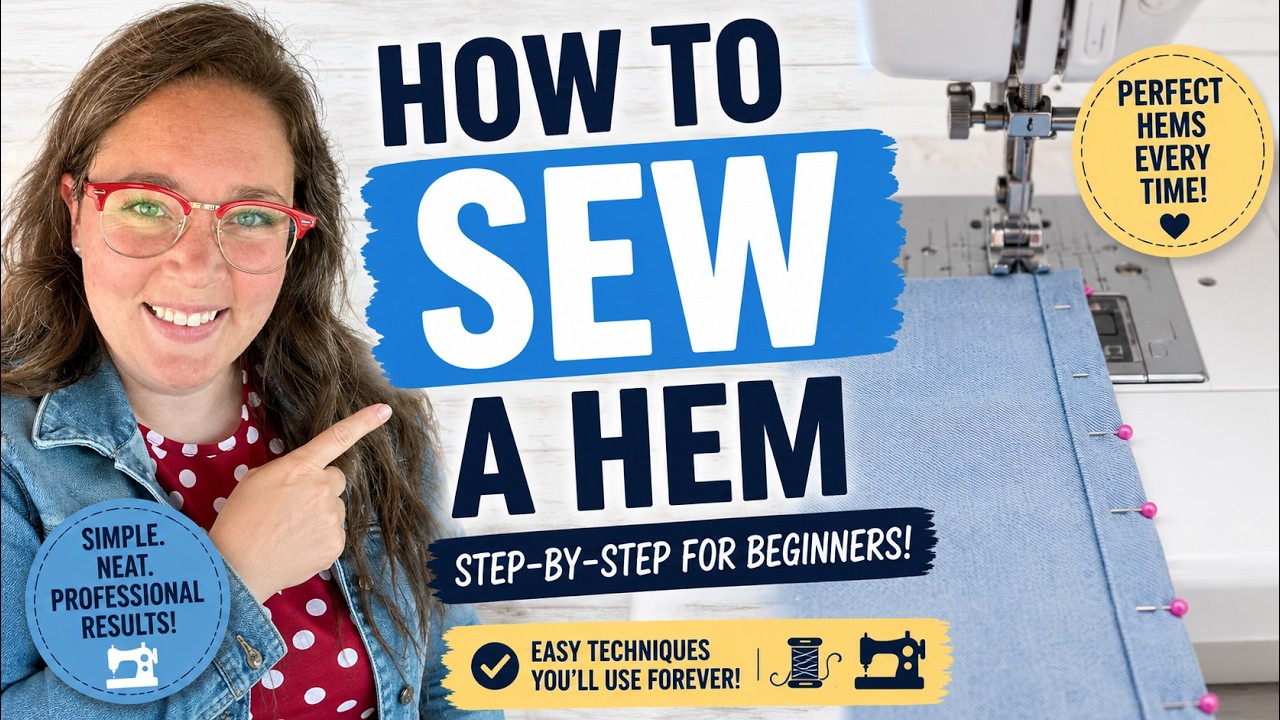 How to Sew a Hem for Beginners | Easy Step-by-Step Sewing Tutorial ...