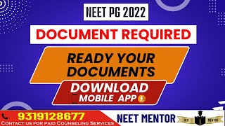 NEET PG 2022🔥 Documents Required for Counseling Process🔥 Download Mobile App🔥NEET MENTOR screenshot 3