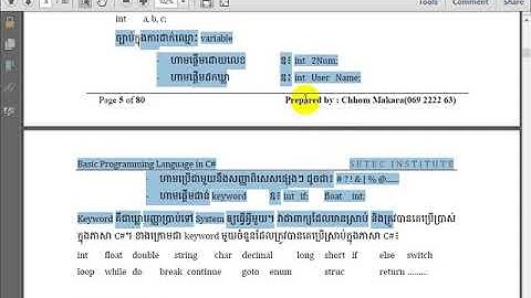 C# Variable and Data Type 1  || Khmer