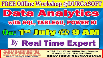 Data Analytics (FREE Workshop) Offline Training @ DURGASOFT