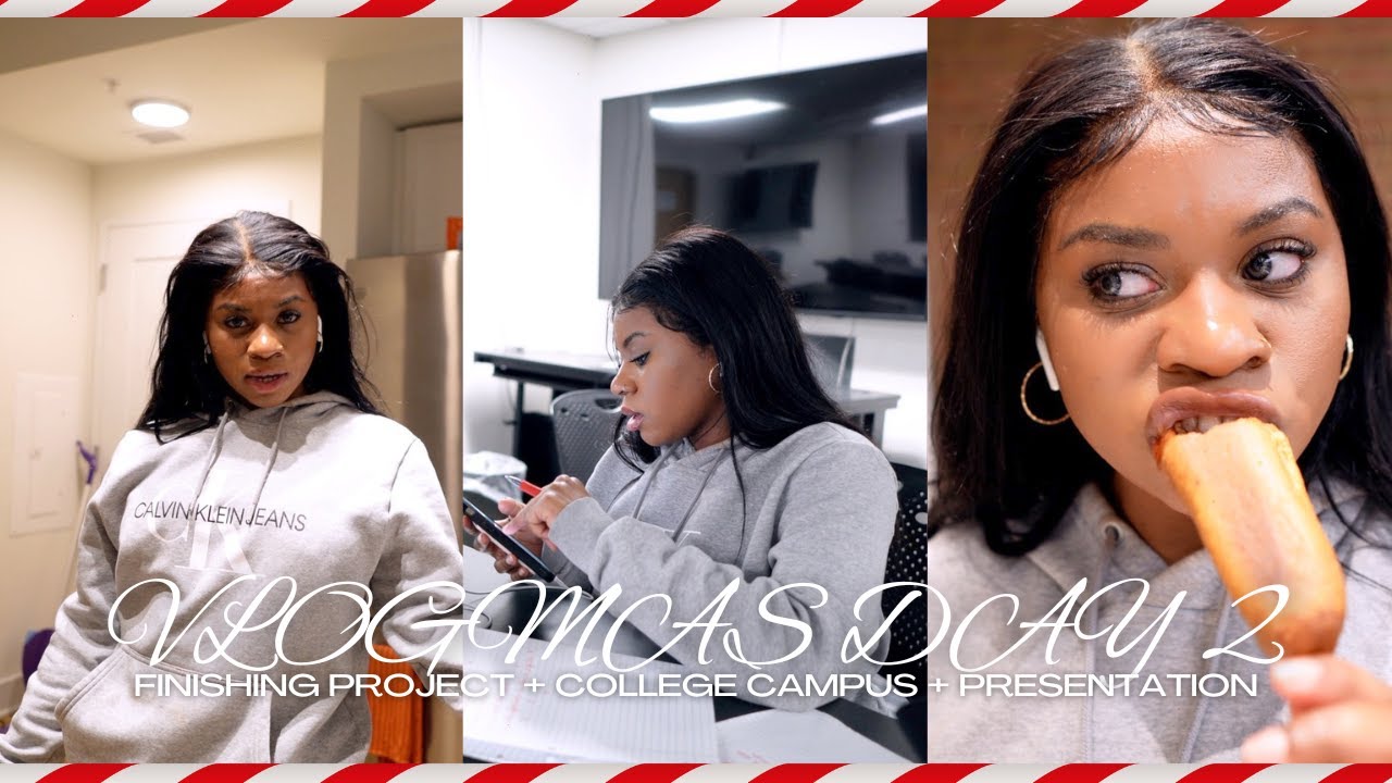VLOGMAS DAY 1 | HOWARDU CAMPUS + FINISHING PROJECT + PRACTICING FOR PRESENTATION | CHARVAUNSHANA👸🏾🕊✨
