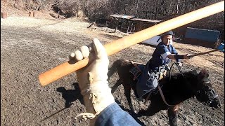 馬上武芸事始め、紅葉台木曽馬牧場・2023年2月21日