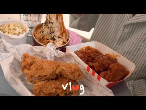 입은 하난데 맛있는 건 너무 많아 / kfc 통다리 + 불닭볶음면, 굽네 고추바사삭 / 자이언트 비빔밥, 수육, 밥솥초코케이크,라볶이
