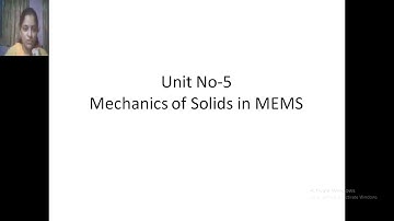 Unit No 5 Lecture No 31 Mechanics of solids in MEMS/ NEMS-by Madhuri Mulik