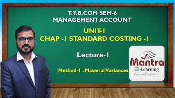 T Y BCOM SEM 6 | MANAGEMENT ACCOUNT | STANDARD COSTING 1 |  LEC-1 | GUJARATI By Suresh Sir