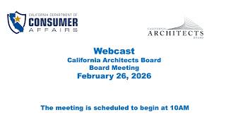 California Architects Board- Board Meeting- February 26, 2026