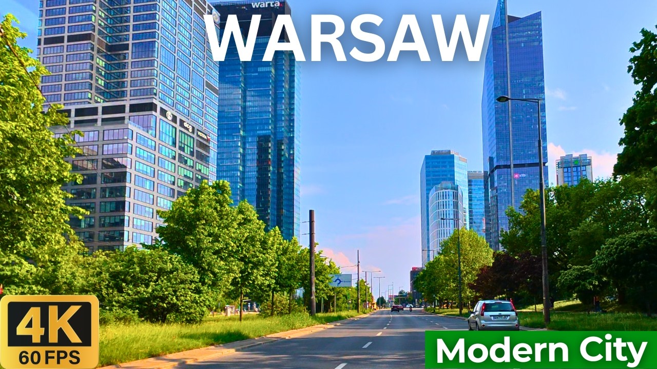 WARSAW (Warszawa) Poland 🇵🇱 | Modern City Driving Tour in 4K 🚗