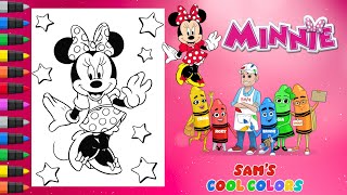 Coloring Minnie Mouse | Minnie Mouse Disney Coloring Pages Activity | Markers