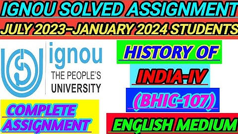 BHIC-107 HISTORY OF INDIA-IV SOLVED HANDWRITTEN ASSIGNMENT JULY 2023-JANUARY 2024#ignou#shortsvideo