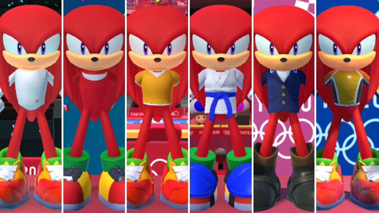 Mario & Sonic at the Olympic Games Tokyo 2020 - All Knuckles Outfits
