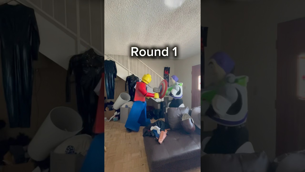 Lego Man VS buzz lightyear #cosplay #toystory #disneycosplay #cosplaylife #buzzlightyear #lego