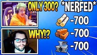 Streamers React To *NEW* Materials Nerf (Rip Fortnite)