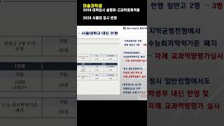2028 서울대 입시 변화, #2028대입