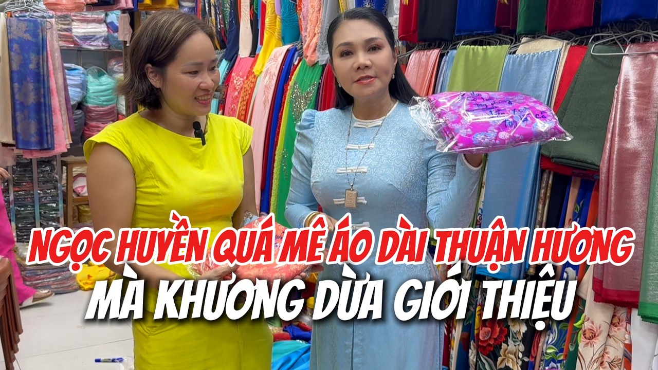 Lần nào về Việt Nam Ngọc Huyền cũng phải ghé áo dài Thuận Hương, Khương Dừa giới thiệu quá đẹp