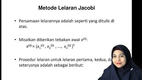 METODE LELARAN JACOBI DAN GAUSS-SEIDEL - METODE NUMERIK