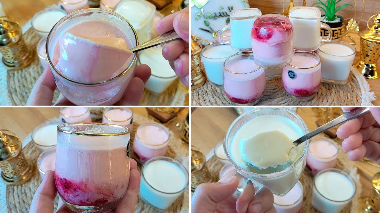 الزبادي البلدي وزبادي الفراولة بطعم انافس بيه الشركات بطريقة اقتصادية جداا