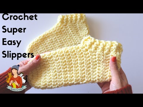 How To Crochet Super Easy Slippers