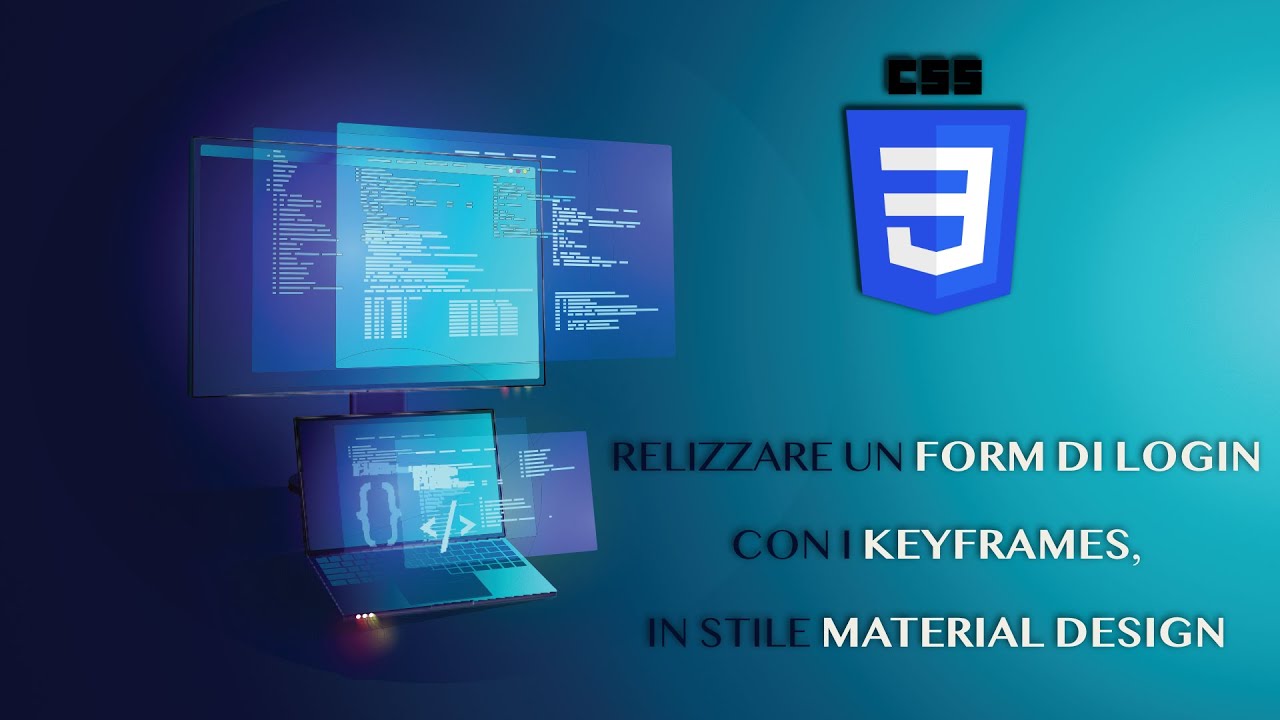 form di login html css in material design - tutorial ITA