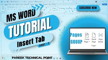 MS Word Insert Tab – Pages Group Explained | Cover Page, Blank Page & Page Break in Hindi