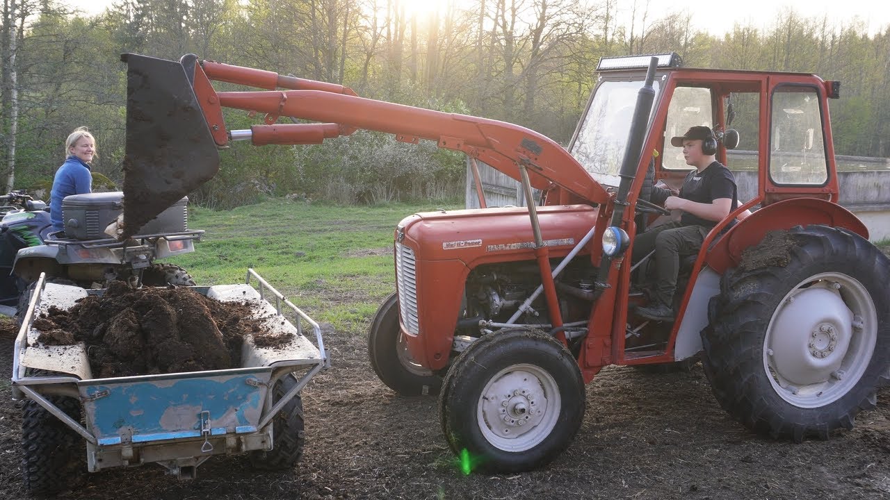 Vi har köpt TRAKTOR!! - Lastar gödsel till odlingarna