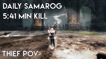 Gw2 [qT] Daily Samarog 5:41 min Kill [5:19 min left] | Thief PoV