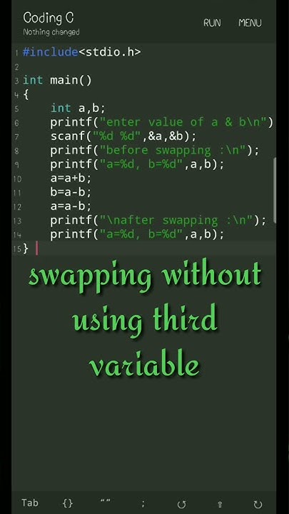 Program to swap two numbers without using third variable | C | basics ...