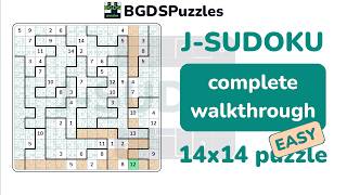 Jigsaw Sudoku 14x14 Complete Walkthrough | Easy Puzzle Solved Step by Step