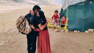 Documentary meeting of nomadic father with his wife and children in the mountain | Part 31