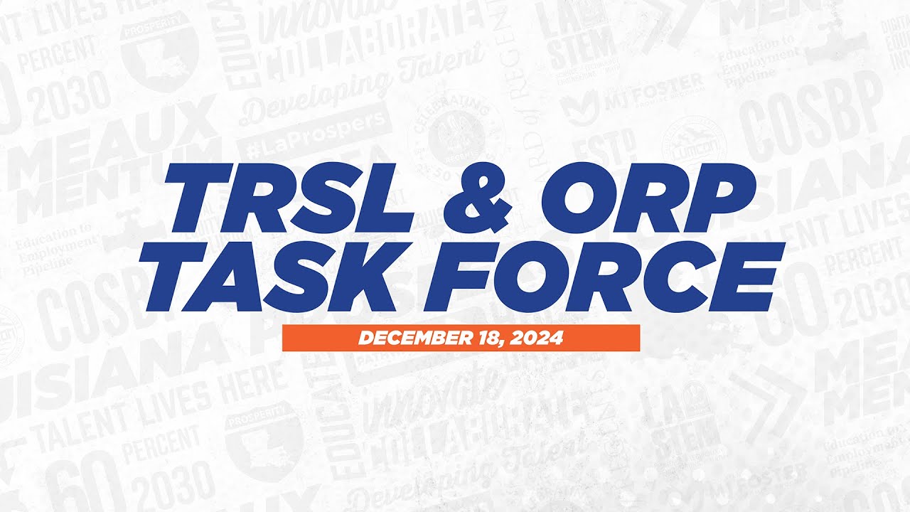 TRSL & ORP Task Force Meeting (December 2024) - YouTube