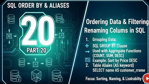 ORDER BY & ALIASES in SQL | SQL Tutorial for Beginners (Part 20)
